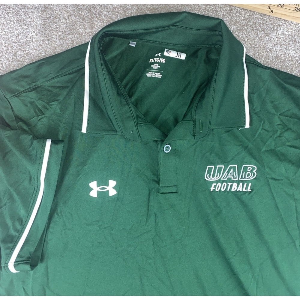 Under Armour Player Issued UAB Blazers Performance Polo Mens XL Green Stretch‎